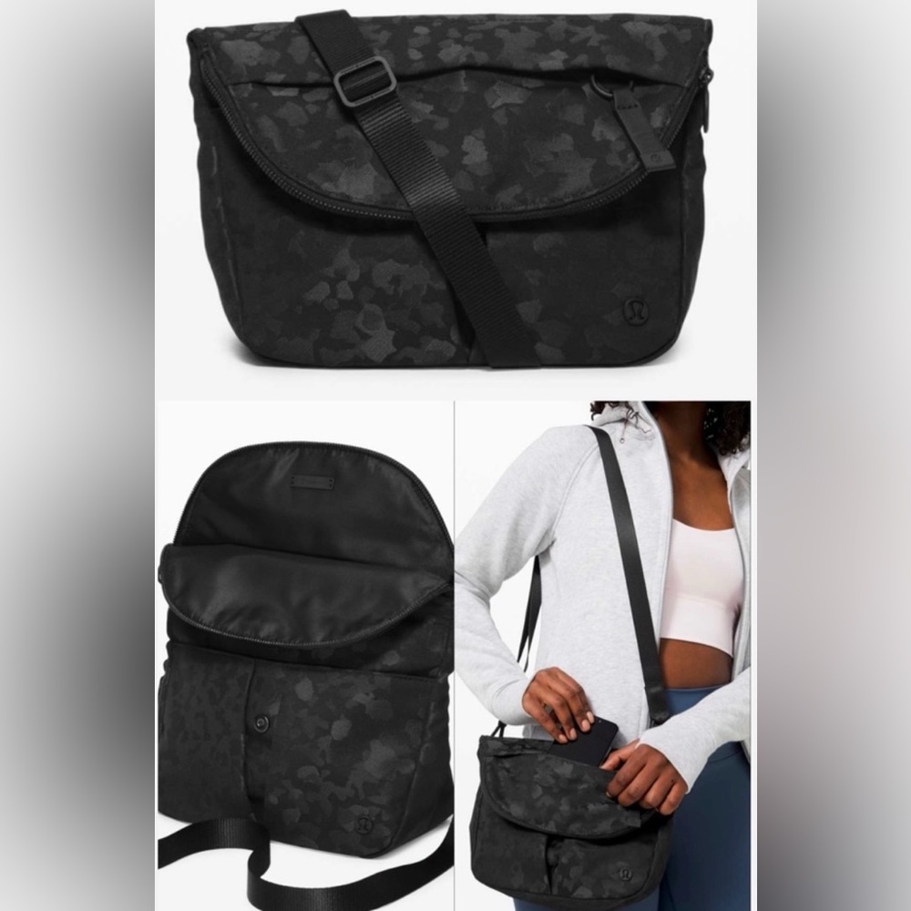 lululemon athletica Charcoal Patterned Crossbody Bag